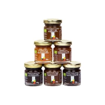 giù giù confetture bio biologiche vari gusti gr.50 fragola pesca arancia arancia rossa fichi d'india albicocca